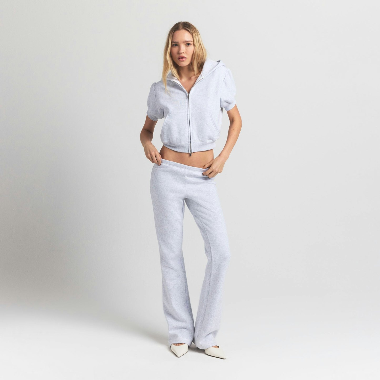COTTON FLEECE SLIM PANT - LIGHT HEATHER GREY - image 11