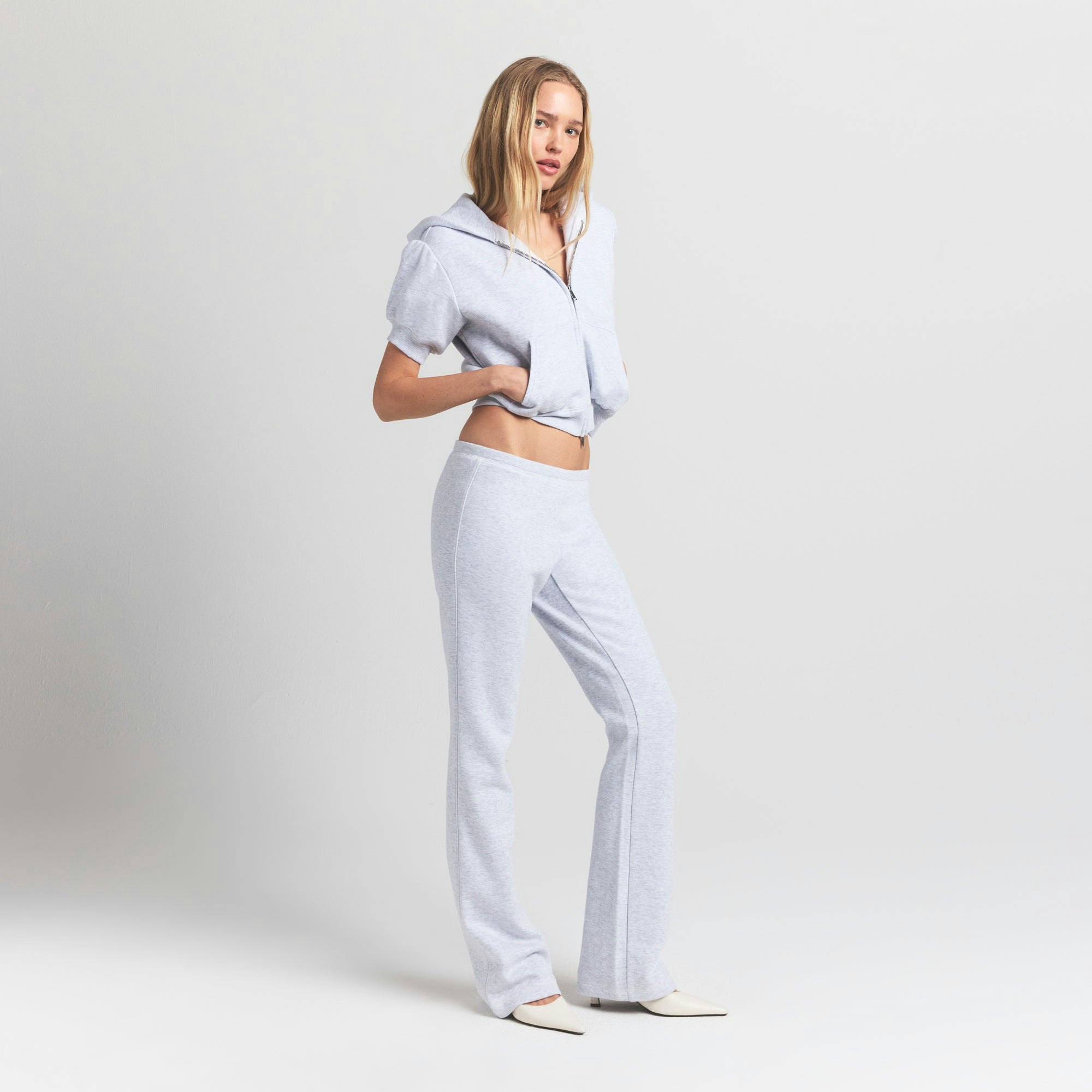 COTTON FLEECE SLIM PANT - LIGHT HEATHER GREY - image 13