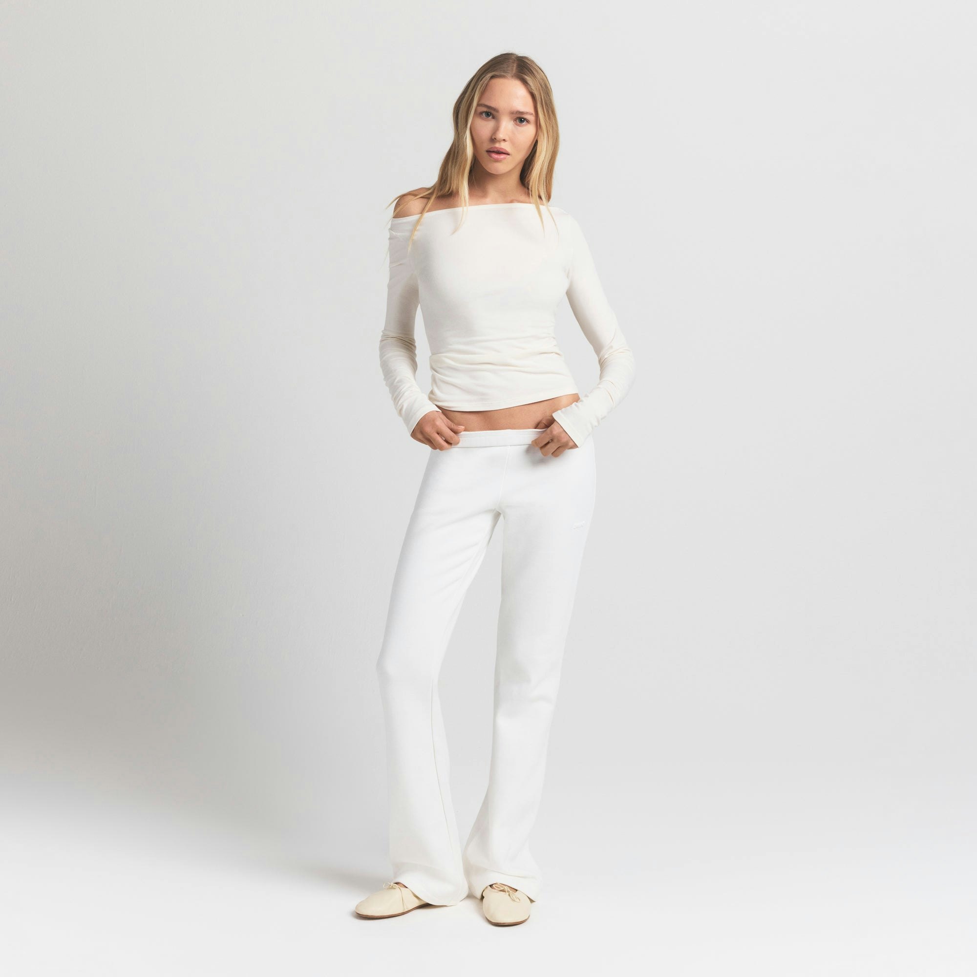 COTTON FLEECE SLIM PANT - MARBLE - image 6