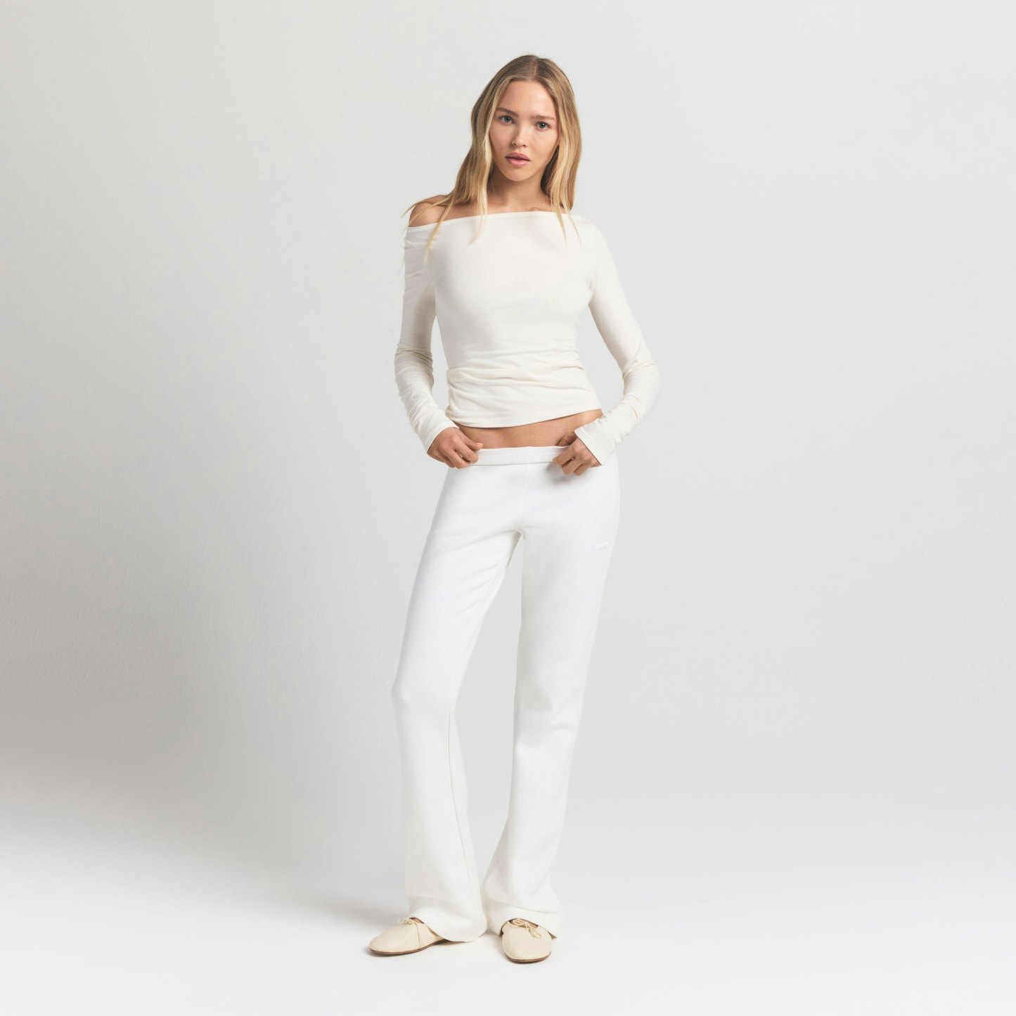 COTTON FLEECE SLIM PANT - MARBLE - image 6