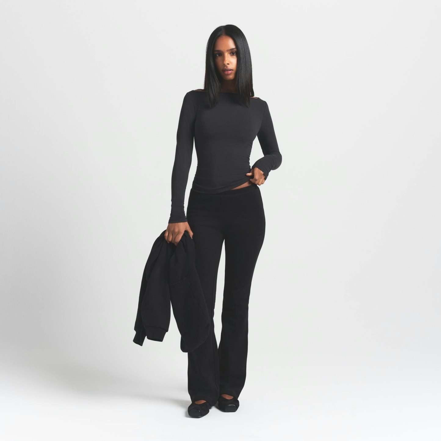 COTTON FLEECE SLIM PANT - ONYX - image 16