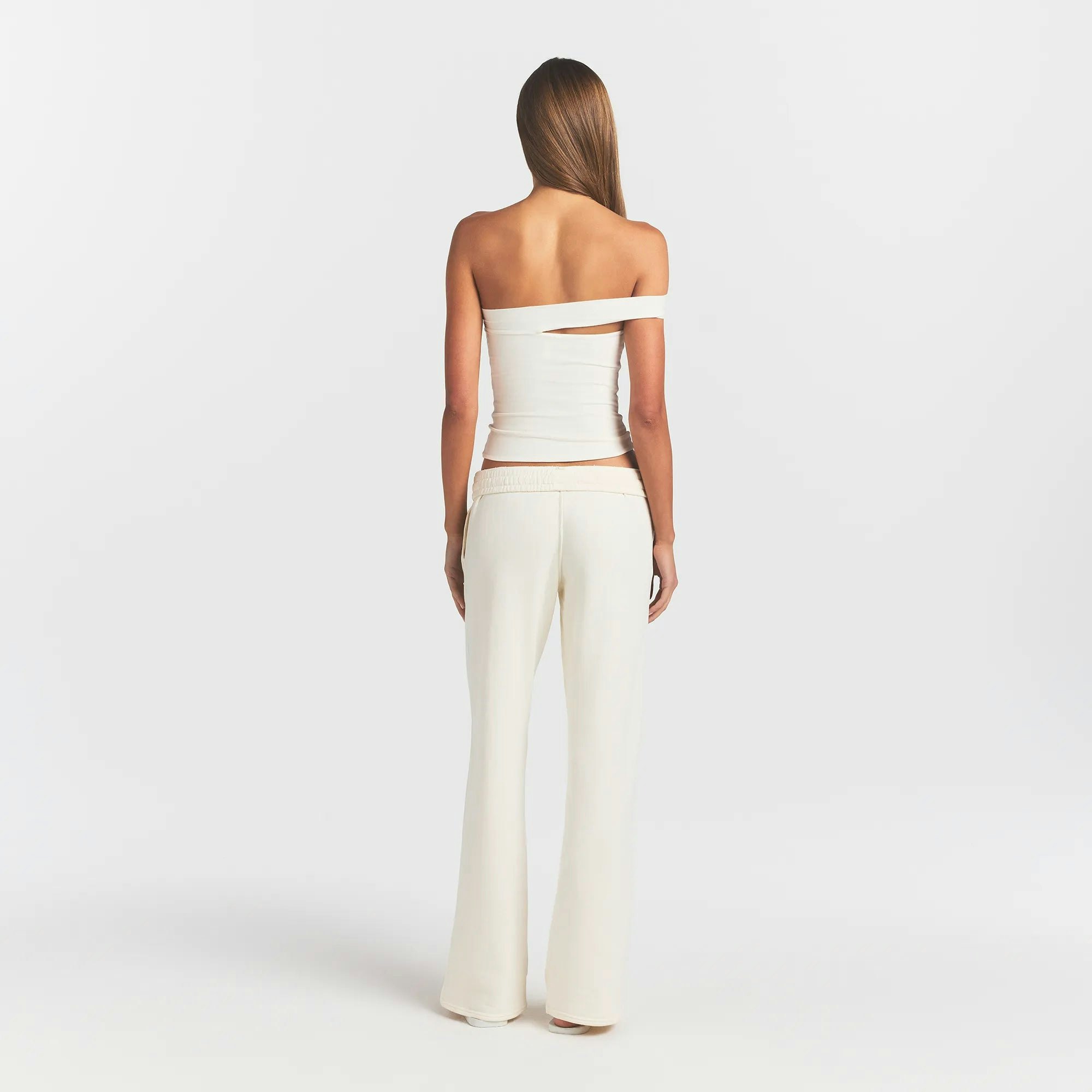 FRENCH TERRY STRAIGHT LEG PANT - ECRU - image 9