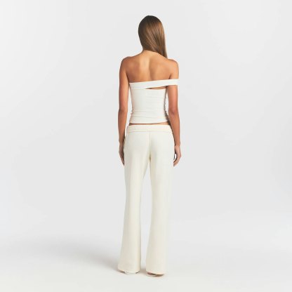 FRENCH TERRY STRAIGHT LEG PANT - ECRU - image 9