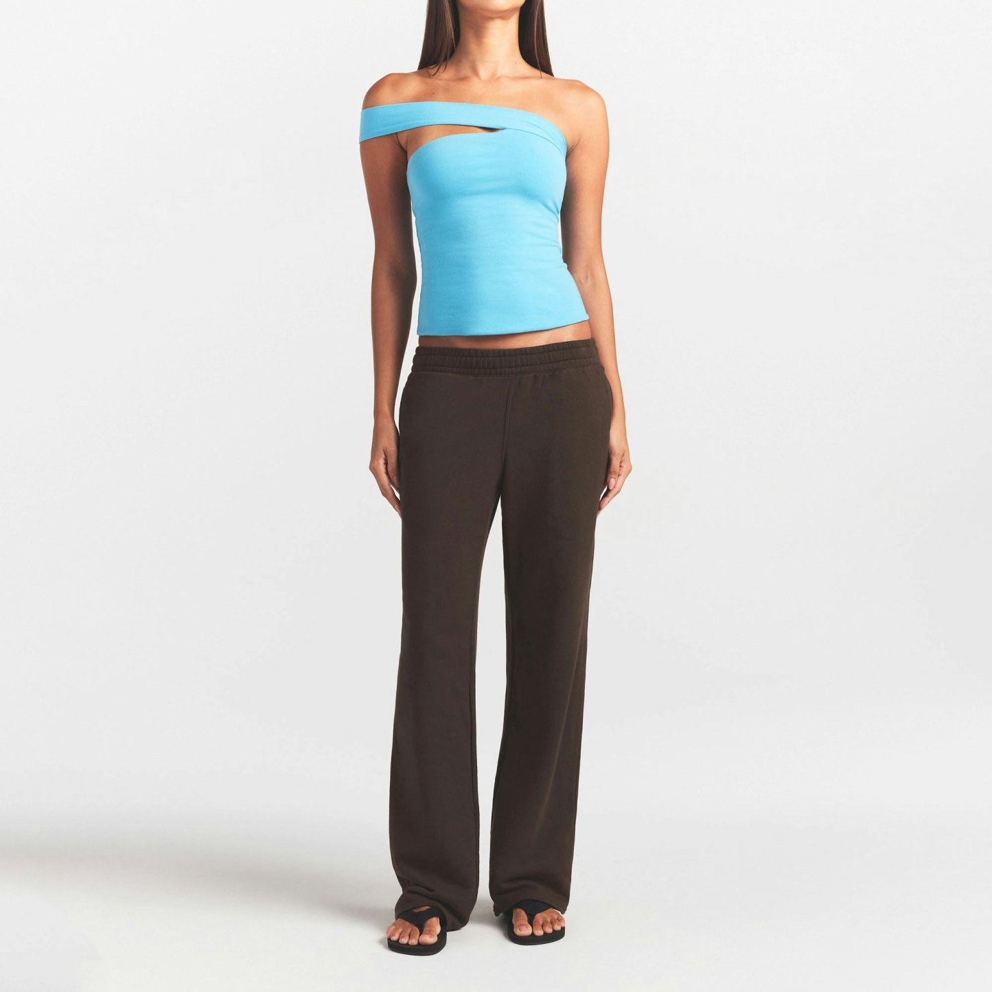 FRENCH TERRY STRAIGHT LEG PANT - ESPRESSO - image 3