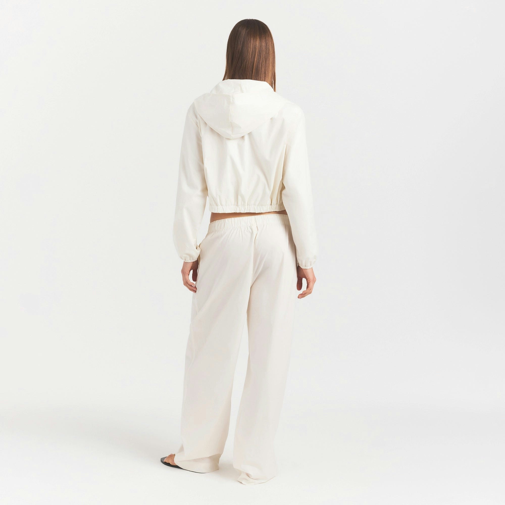 WOVEN COTTON OVERSIZED STRAIGHT LEG PANT - EGRET - image 13