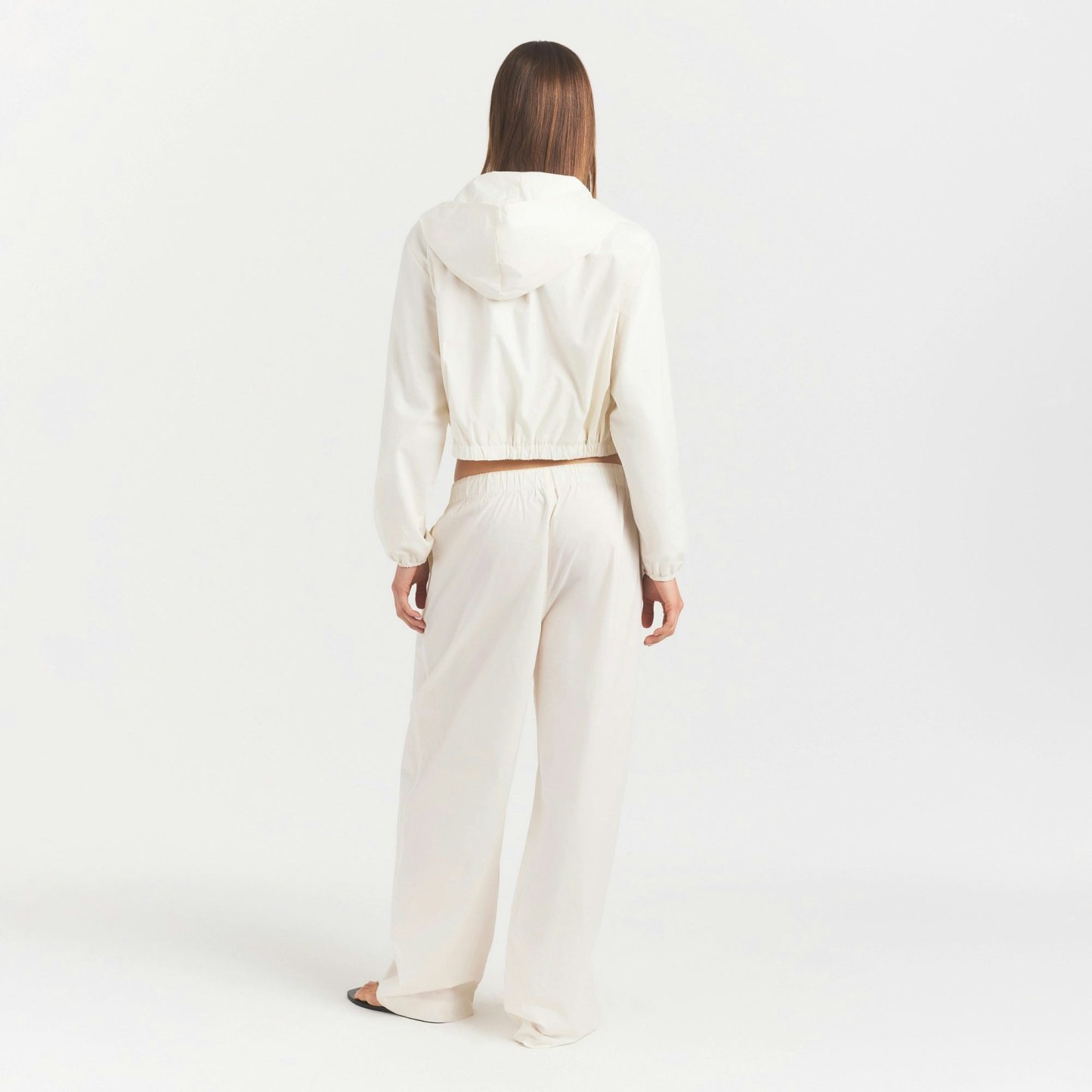 WOVEN COTTON OVERSIZED STRAIGHT LEG PANT - EGRET - image 13