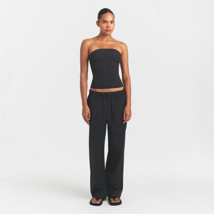 WOVEN COTTON OVERSIZED STRAIGHT LEG PANT - ONYX - image 6