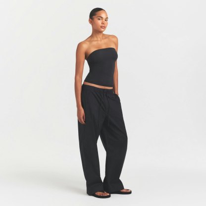 WOVEN COTTON OVERSIZED STRAIGHT LEG PANT - ONYX - image 8