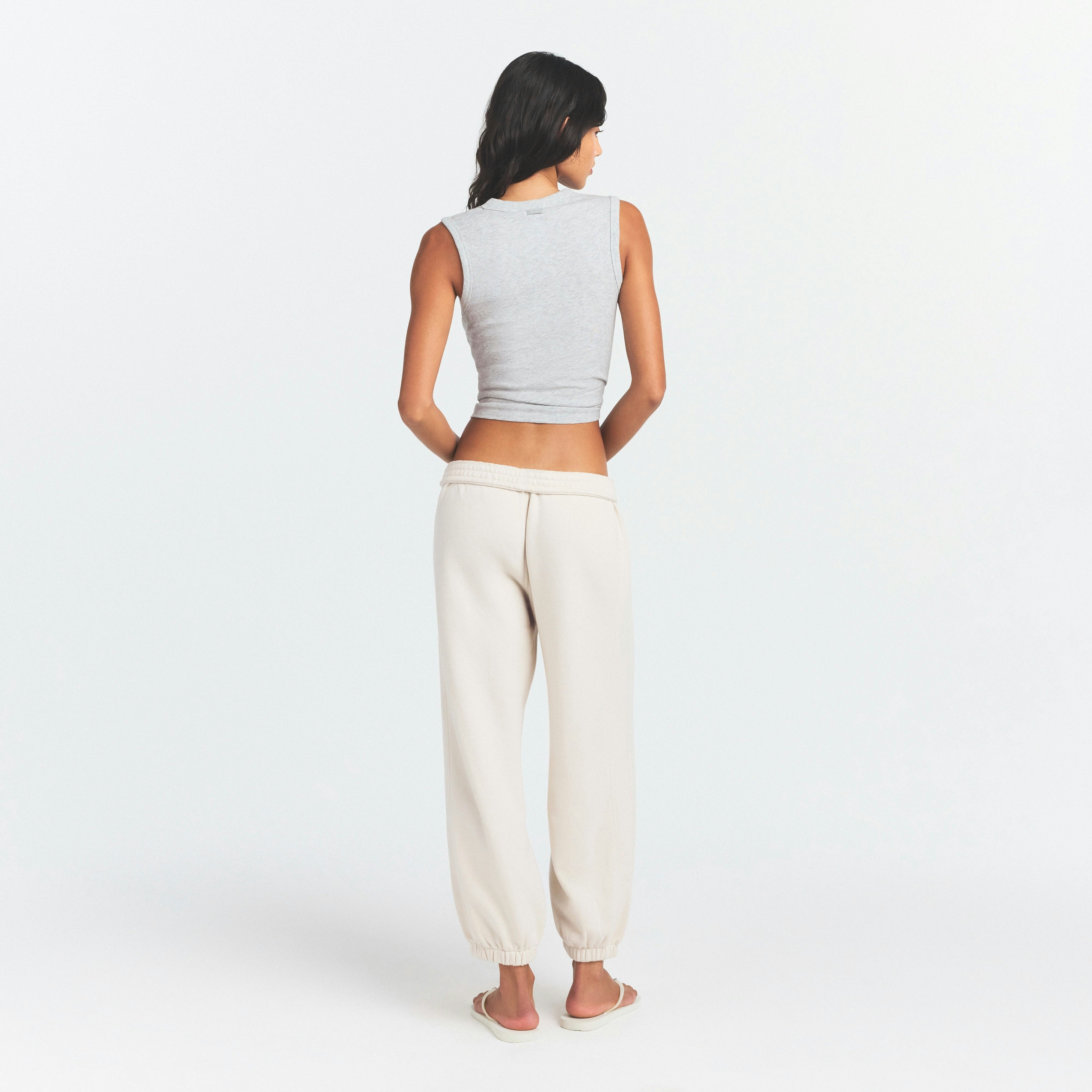 DRAPEY FRENCH TERRY CROPPED JOGGER - BUFF - image 9