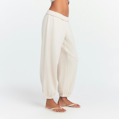 DRAPEY FRENCH TERRY CROPPED JOGGER - BUFF - image 8