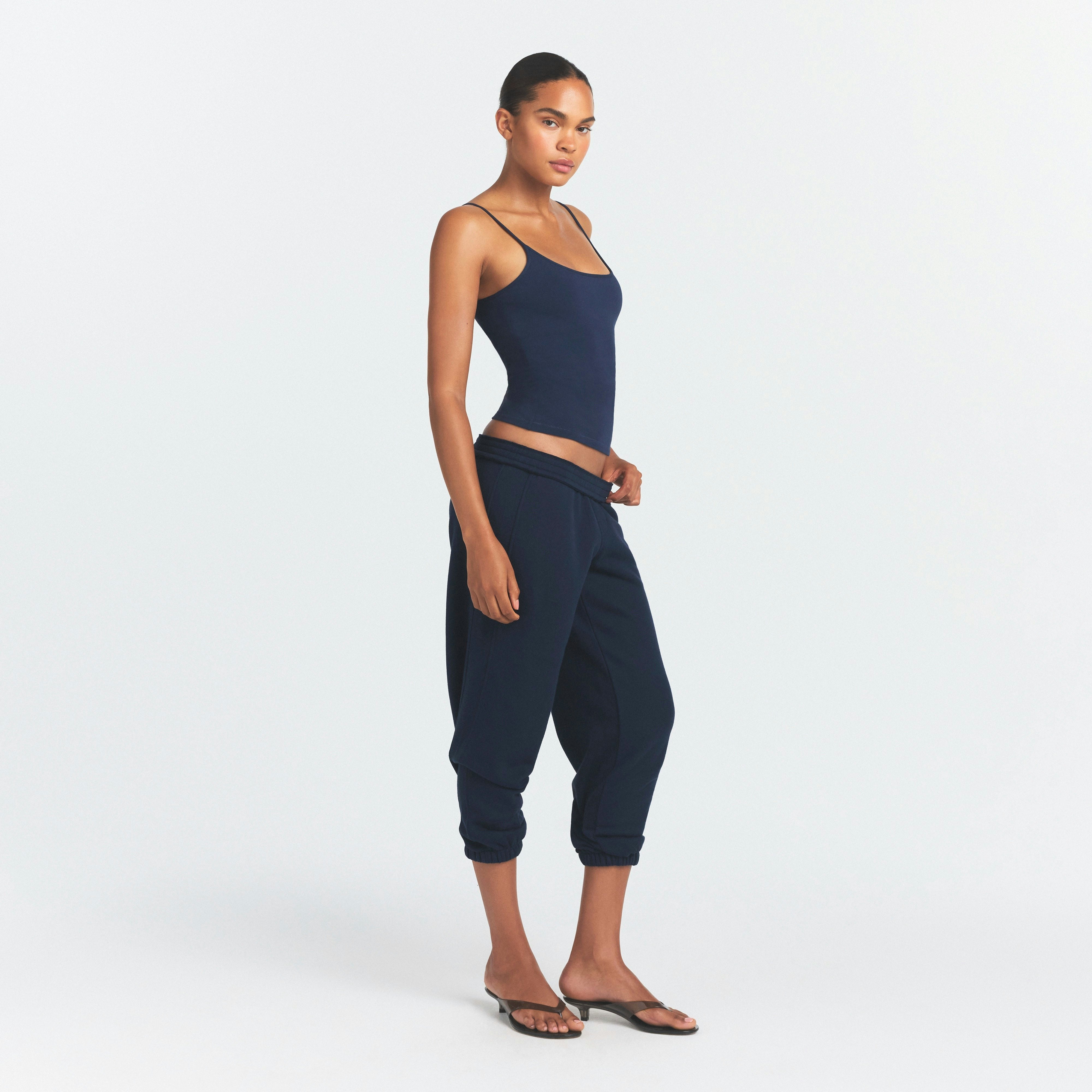 DRAPEY FRENCH TERRY CROPPED JOGGER - NAVY - image 12