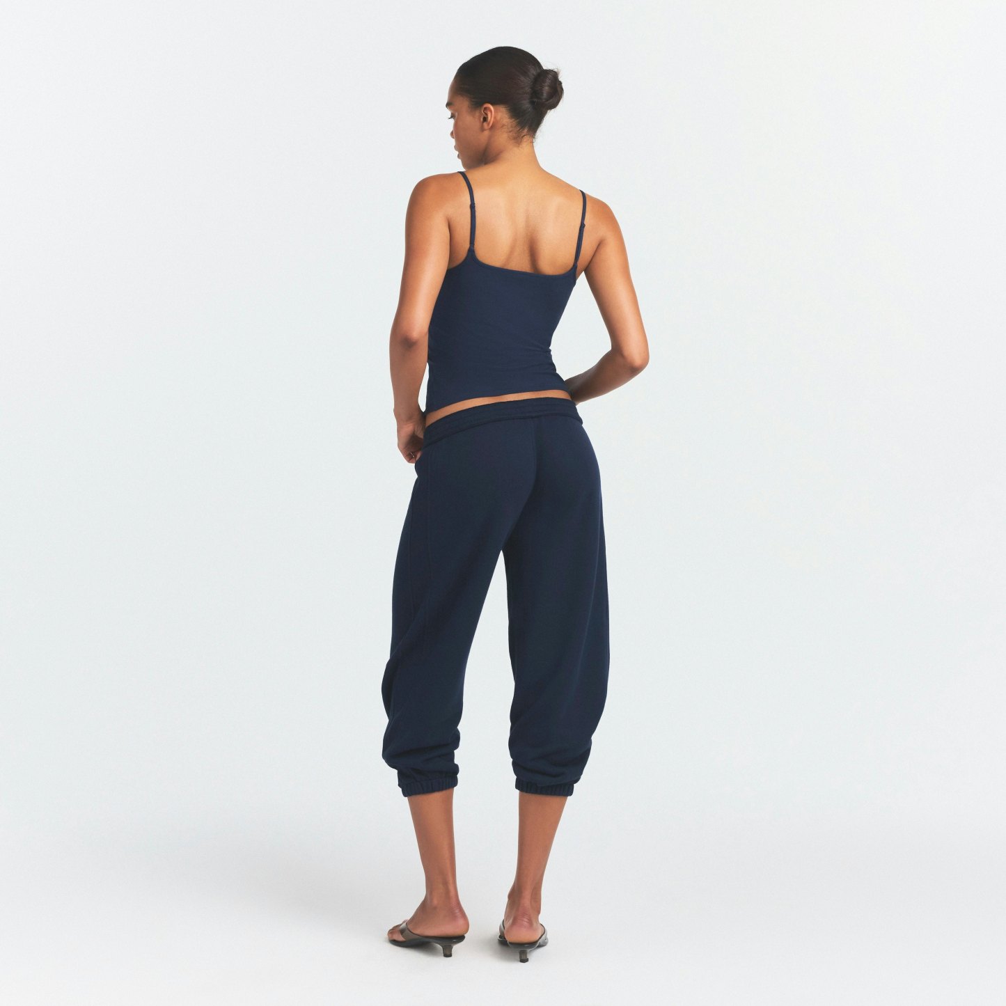 DRAPEY FRENCH TERRY CROPPED JOGGER - NAVY - image 15