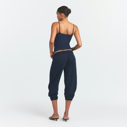DRAPEY FRENCH TERRY CROPPED JOGGER - NAVY - image 15