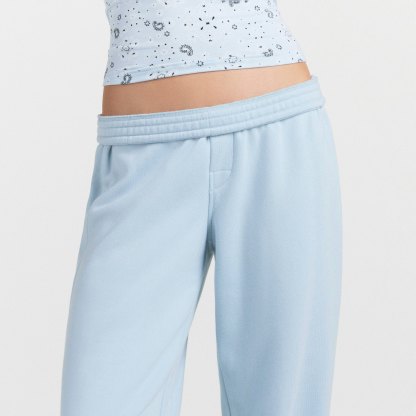DRAPEY FRENCH TERRY CROPPED JOGGER - POWDER BLUE - image 2