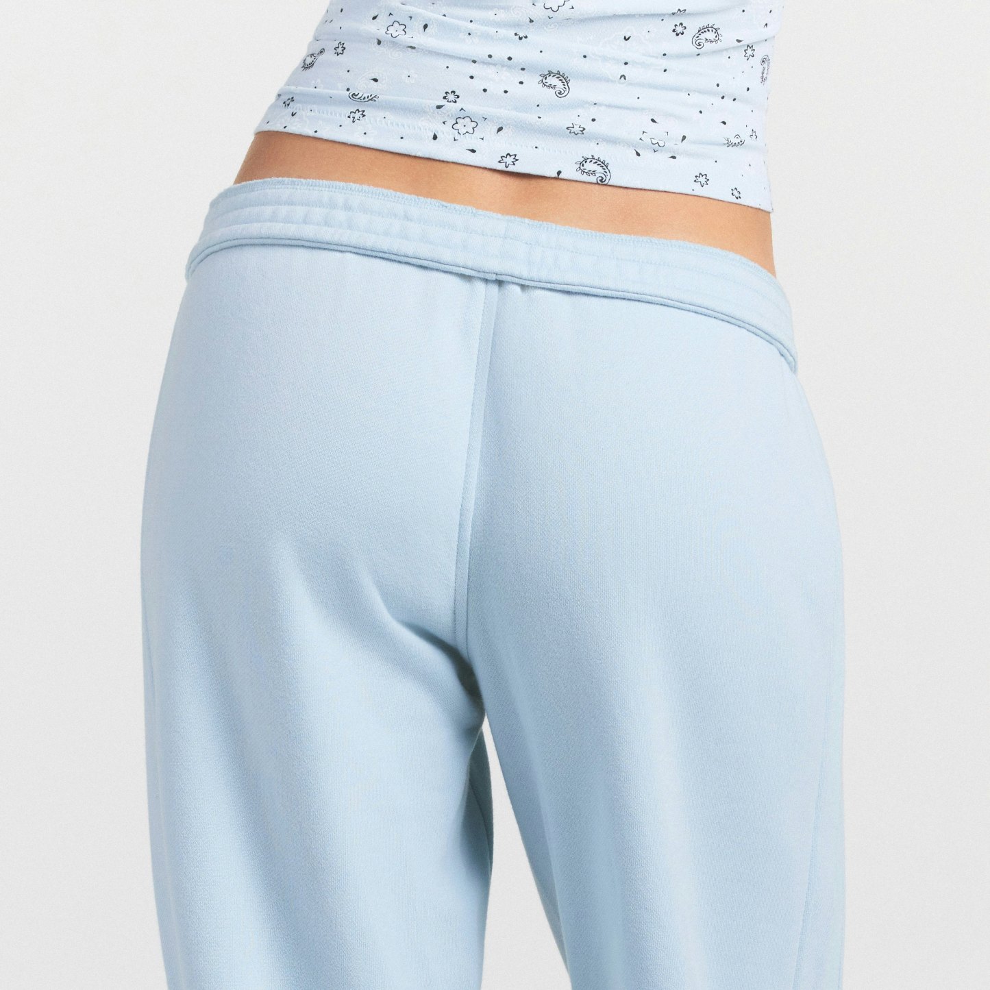 DRAPEY FRENCH TERRY CROPPED JOGGER - POWDER BLUE - image 3