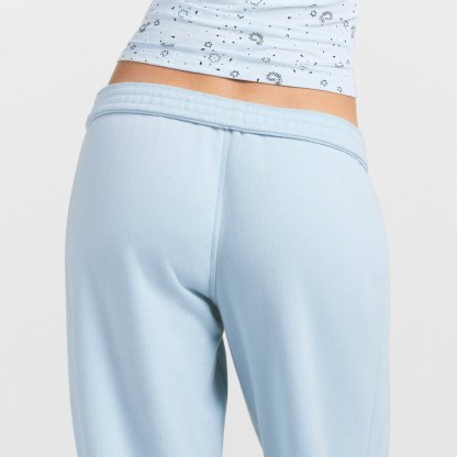 DRAPEY FRENCH TERRY CROPPED JOGGER - POWDER BLUE - image 3