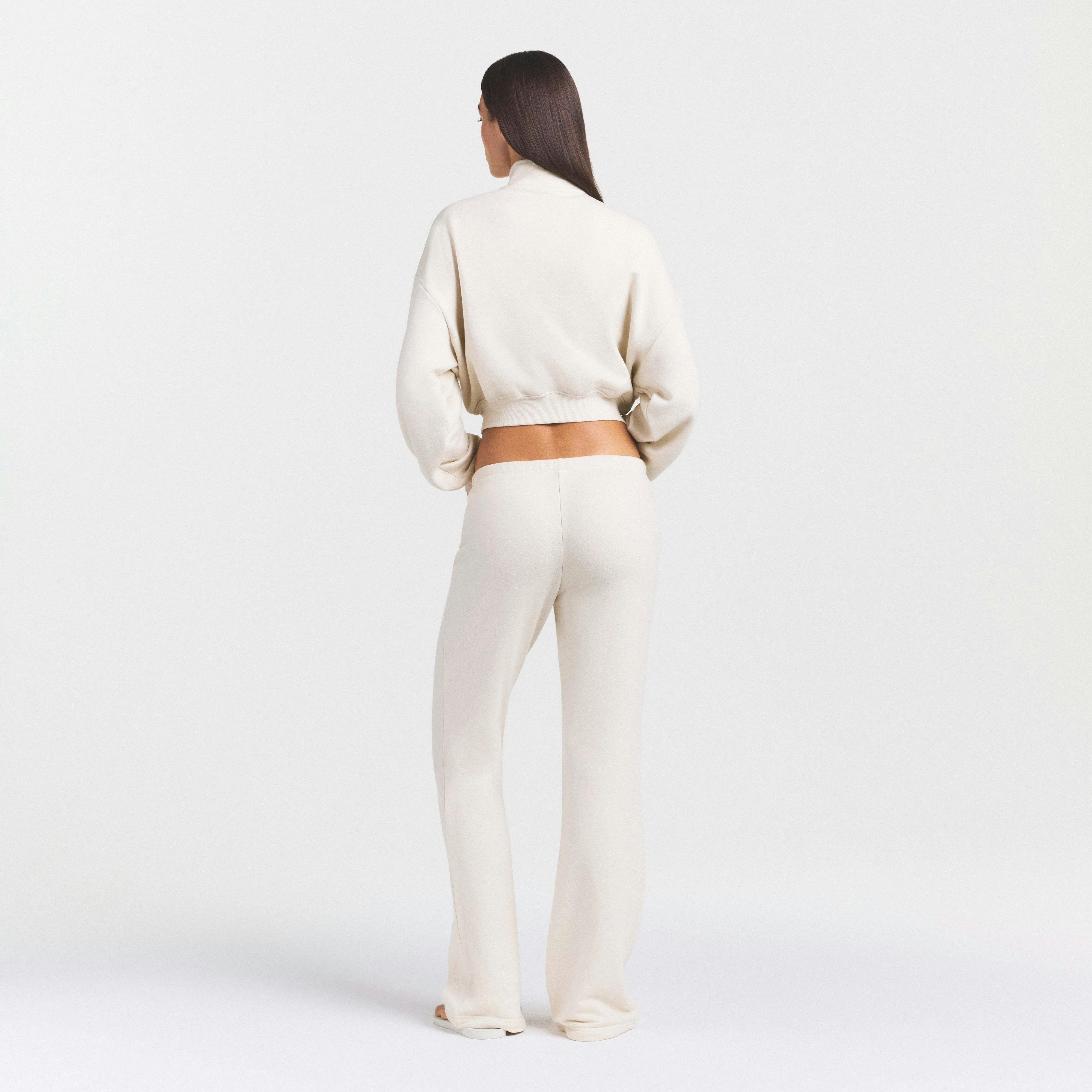 DRAPEY FRENCH TERRY STRAIGHT LEG PANT - BUFF - image 4