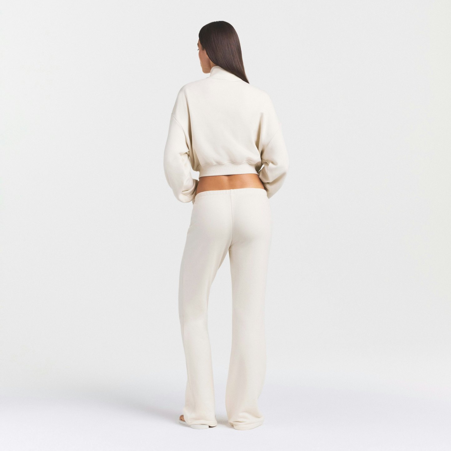 DRAPEY FRENCH TERRY STRAIGHT LEG PANT - BUFF - image 4