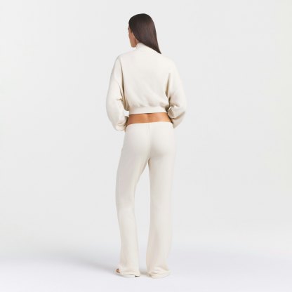 DRAPEY FRENCH TERRY STRAIGHT LEG PANT - BUFF - image 4
