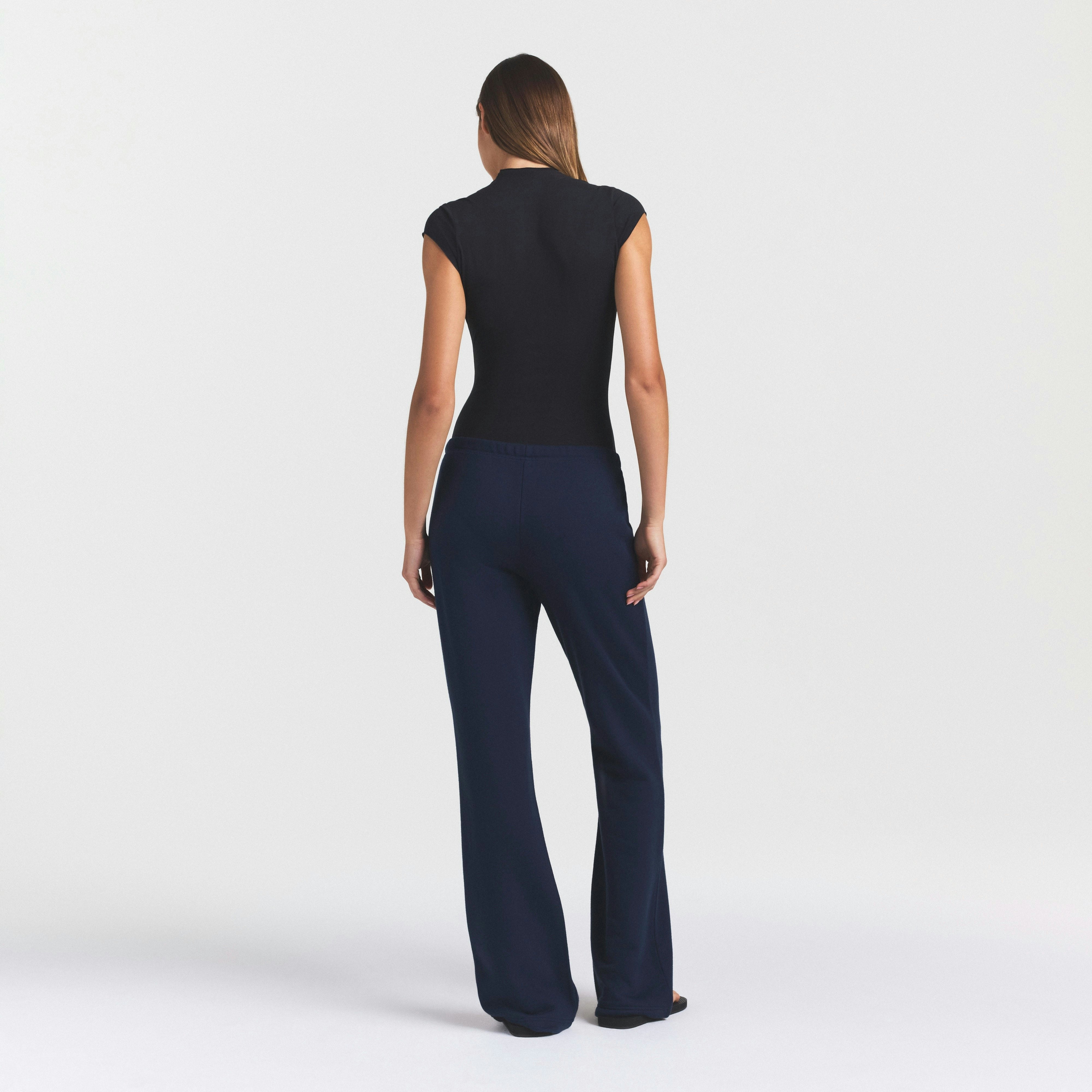 DRAPEY FRENCH TERRY STRAIGHT LEG PANT - NAVY - image 15