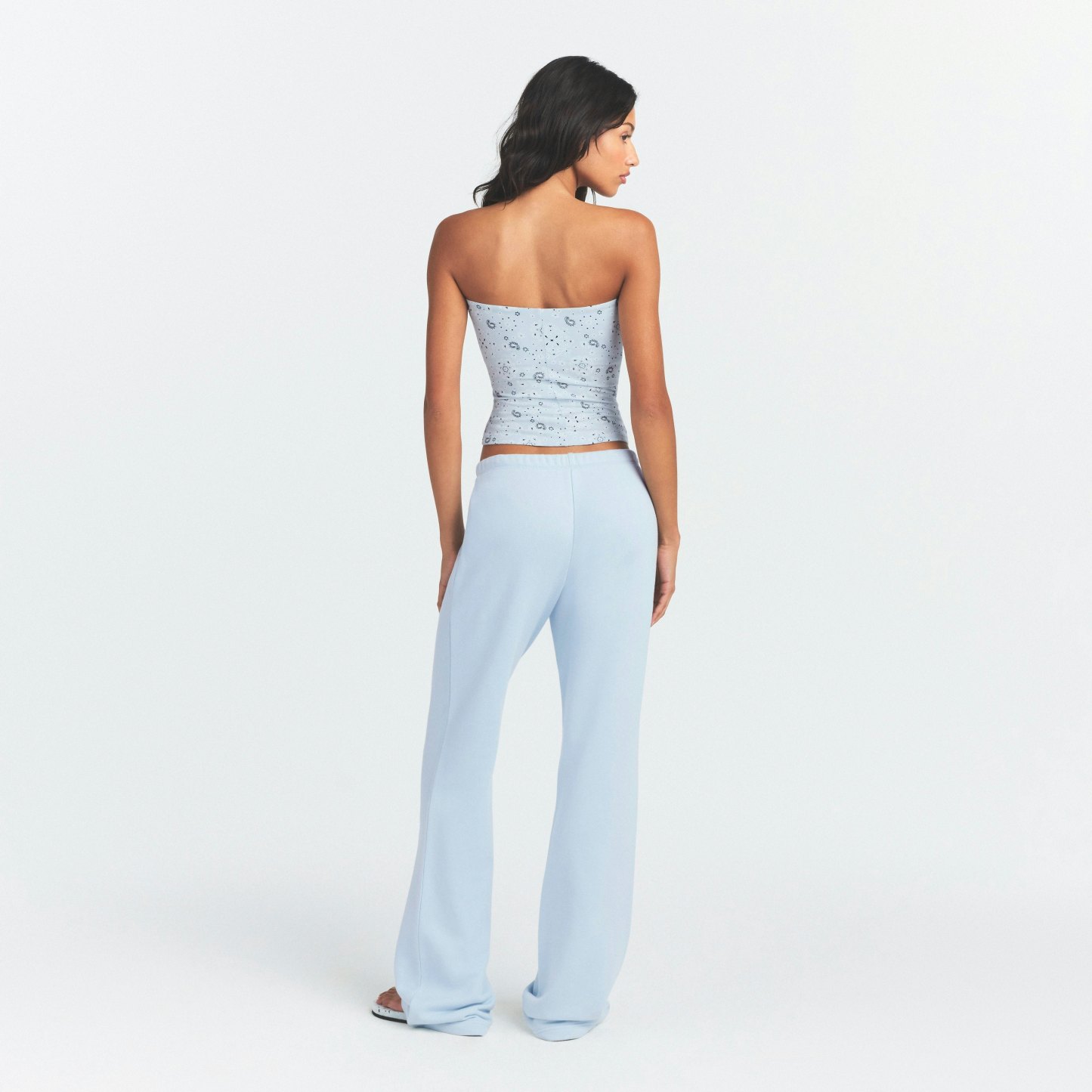 DRAPEY FRENCH TERRY STRAIGHT LEG PANT - POWDER BLUE - image 10