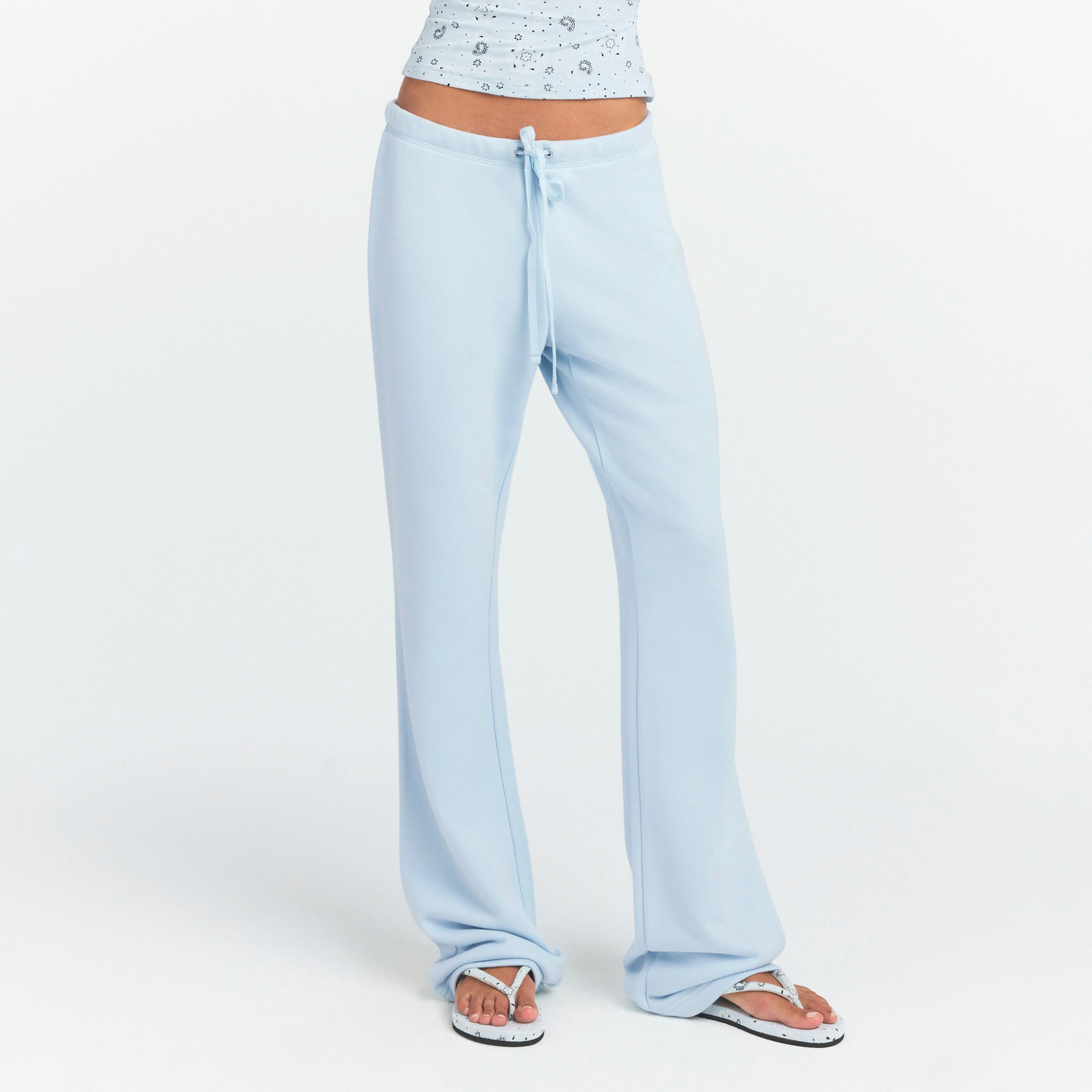 DRAPEY FRENCH TERRY STRAIGHT LEG PANT - POWDER BLUE - image 8