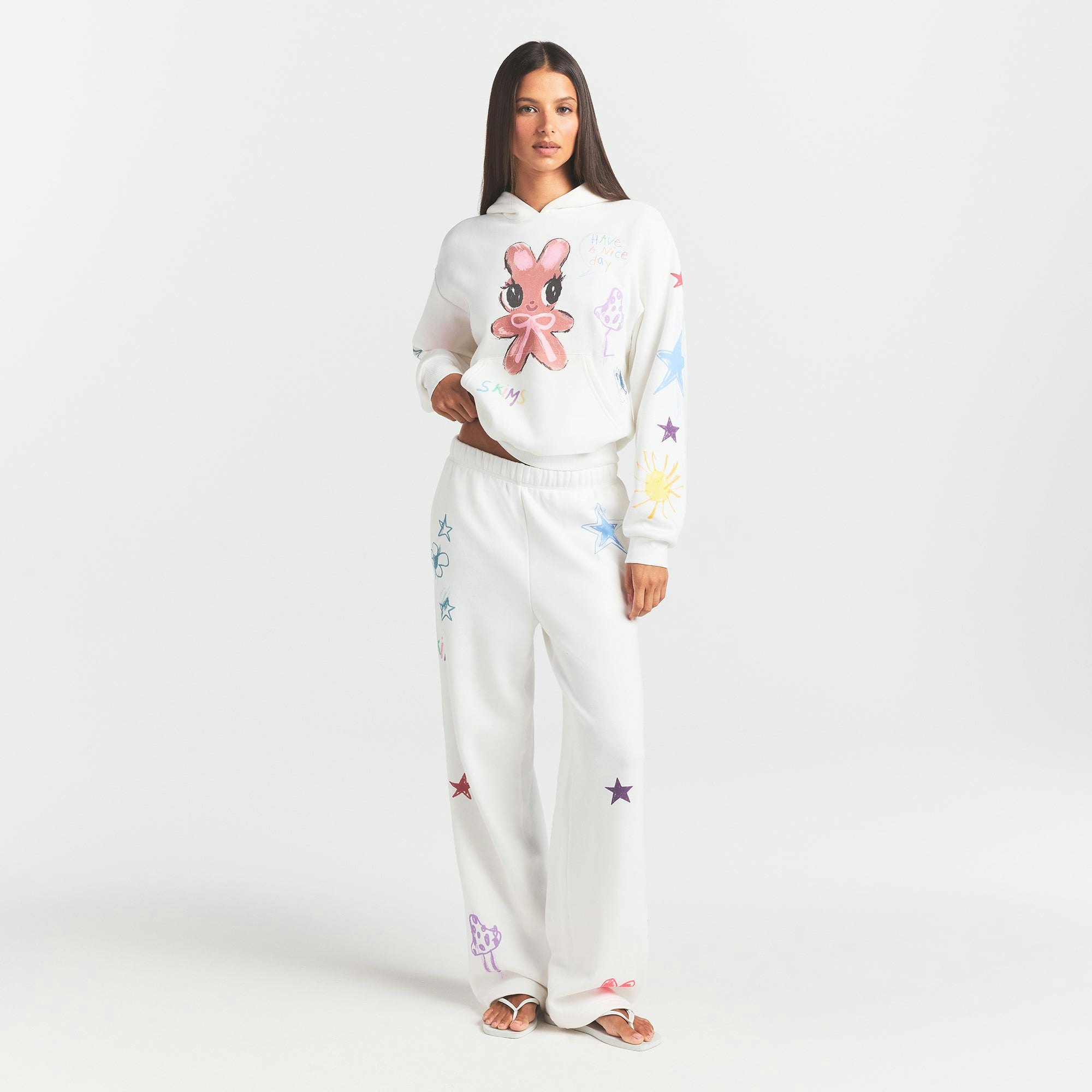COTTON FLEECE CLASSIC STRAIGHT LEG PANT - MARBLE MULTI DOODLE PRINT - image 24