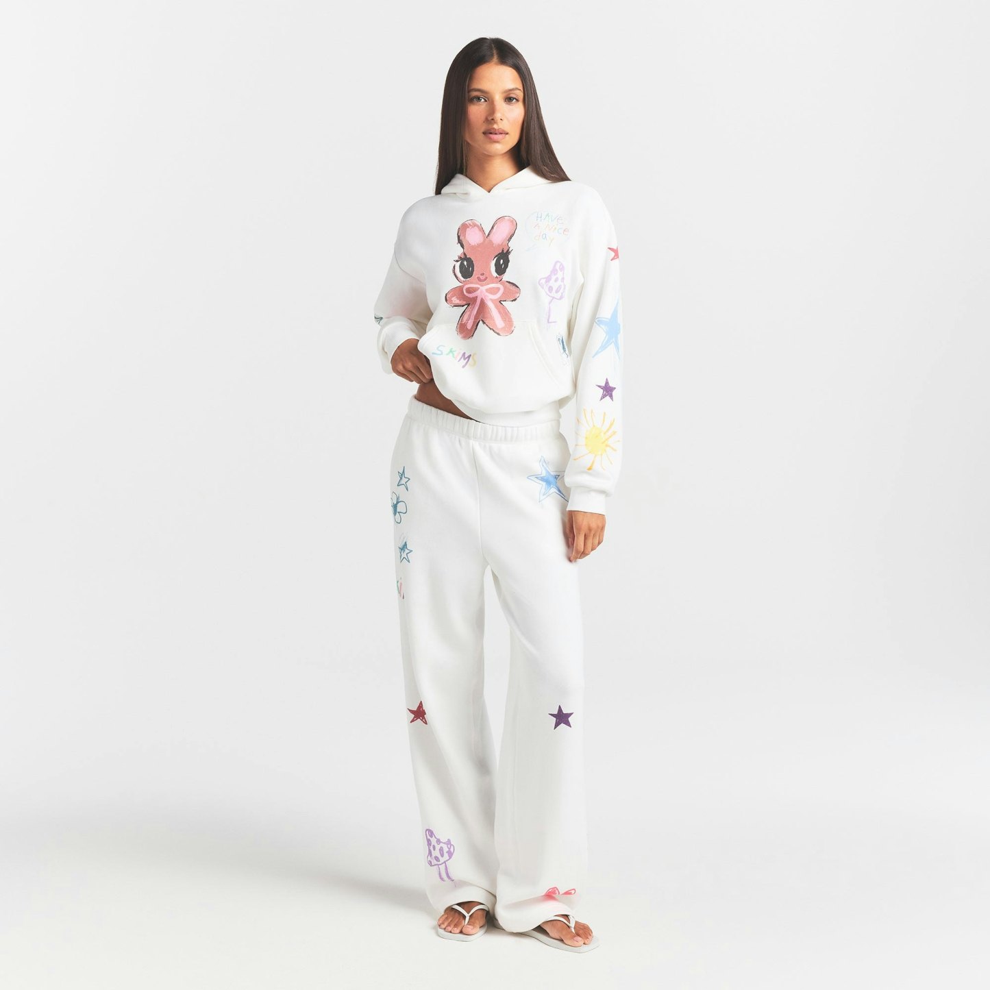 COTTON FLEECE CLASSIC STRAIGHT LEG PANT - MARBLE MULTI DOODLE PRINT - image 24