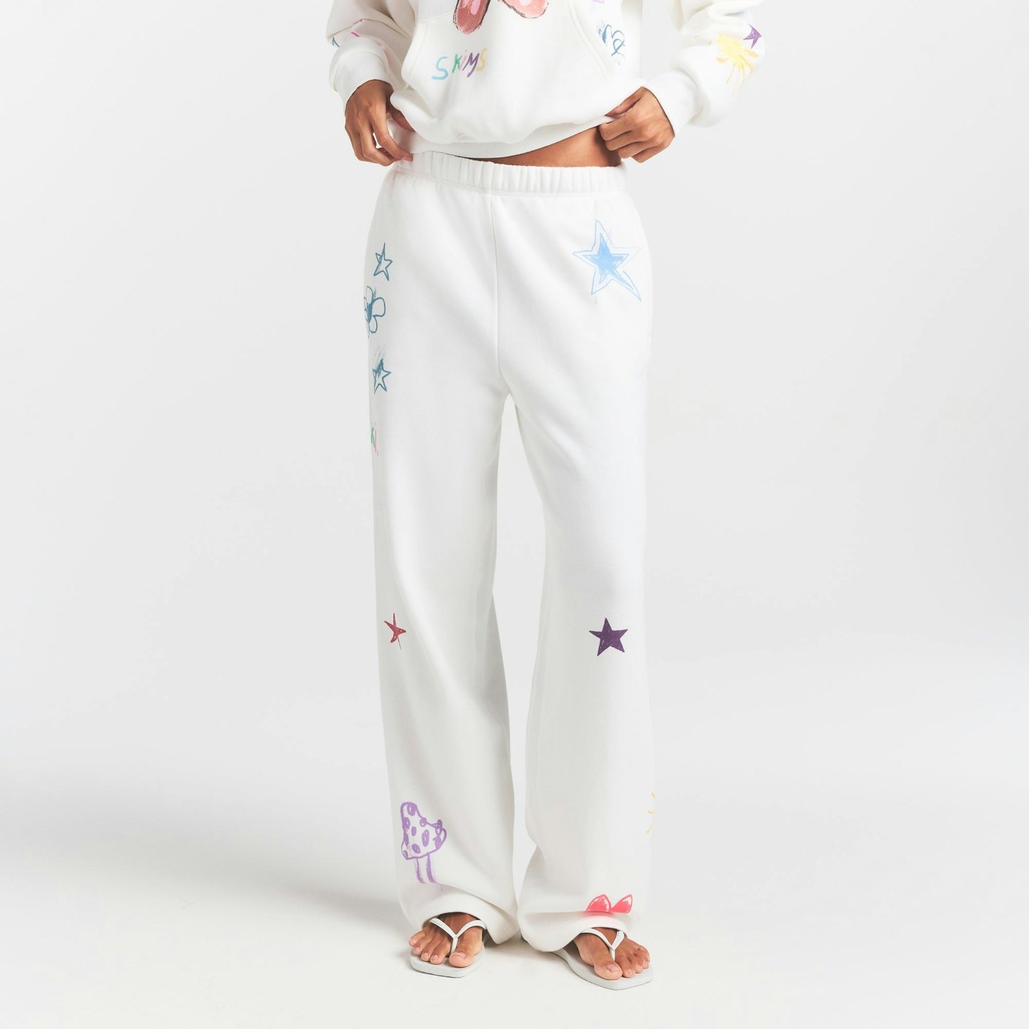 COTTON FLEECE CLASSIC STRAIGHT LEG PANT - MARBLE MULTI DOODLE PRINT - image 25