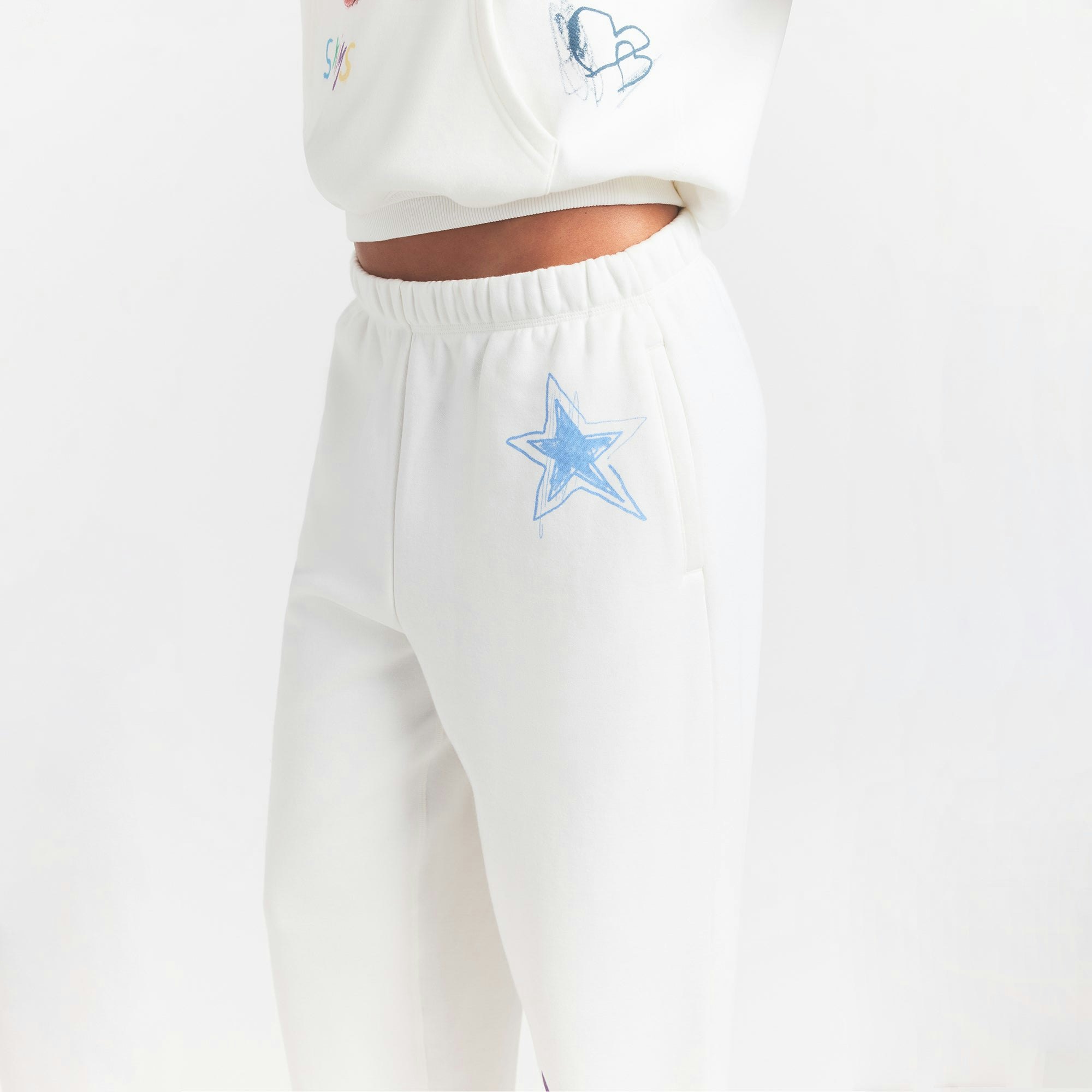 COTTON FLEECE CLASSIC STRAIGHT LEG PANT - MARBLE MULTI DOODLE PRINT - image 27
