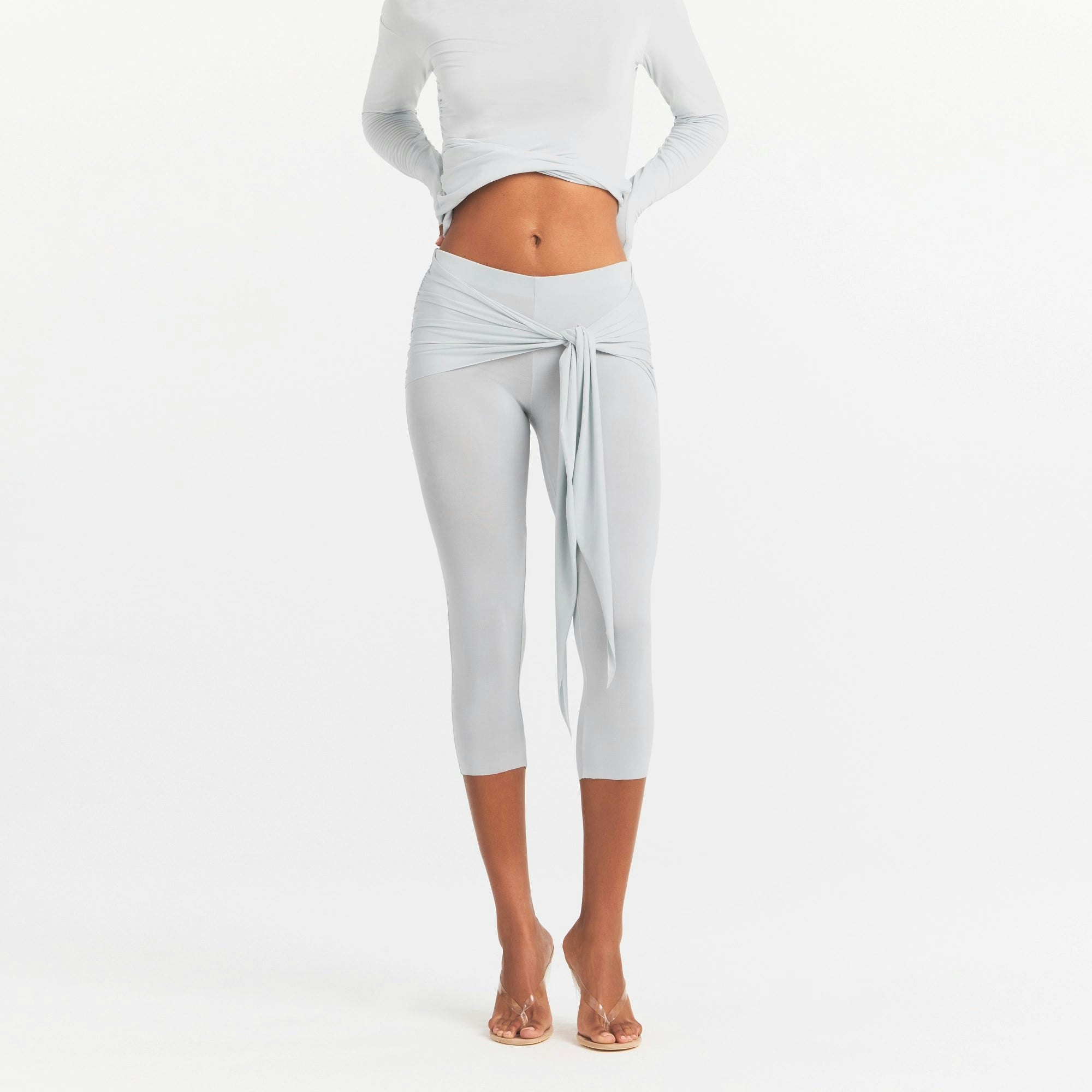 CUPRO JERSEY WRAP CAPRI - PEARL - image 3