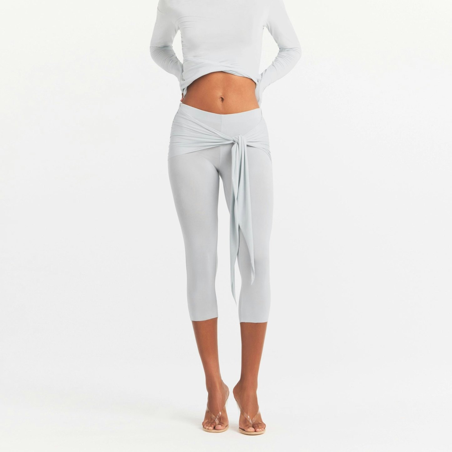 CUPRO JERSEY WRAP CAPRI - PEARL - image 3