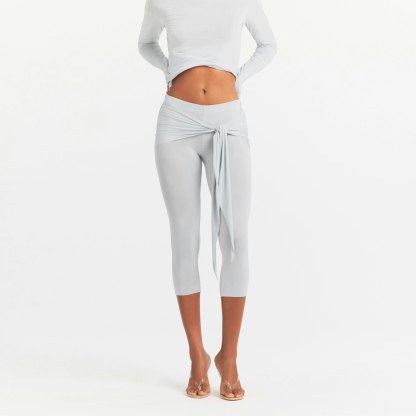 CUPRO JERSEY WRAP CAPRI - PEARL - image 3