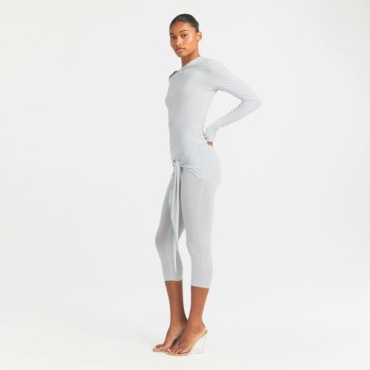 CUPRO JERSEY WRAP CAPRI - PEARL - image 2