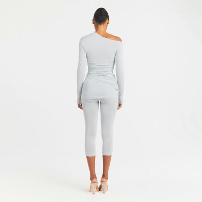 CUPRO JERSEY WRAP CAPRI - PEARL - image 4