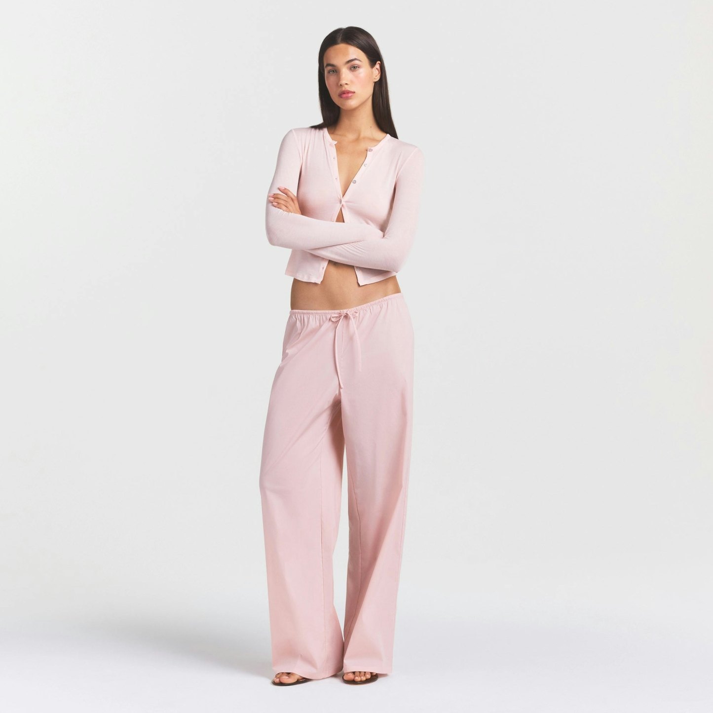 POPLIN APPAREL PANT - DUSTY PINK