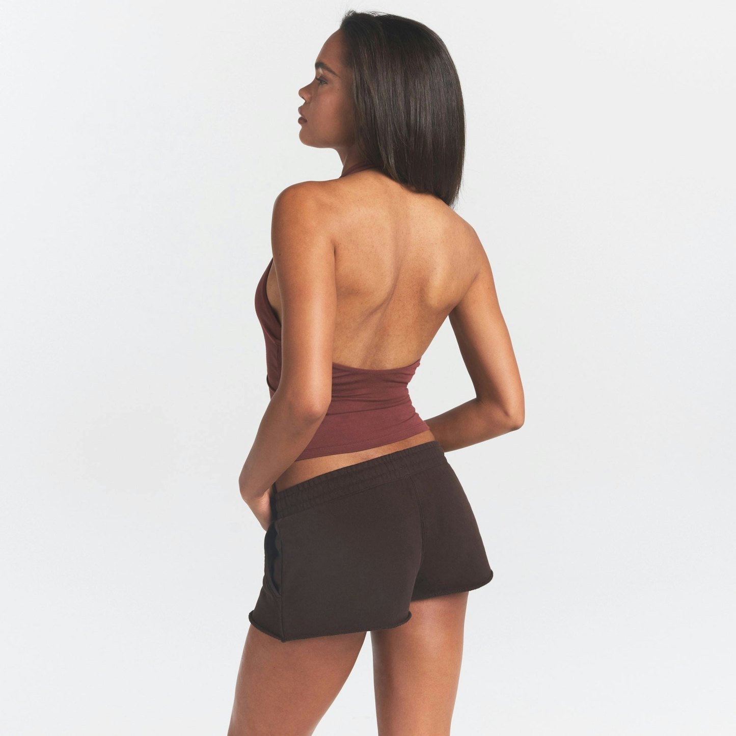 FRENCH TERRY RAW EDGE SHORT - ESPRESSO - image 15