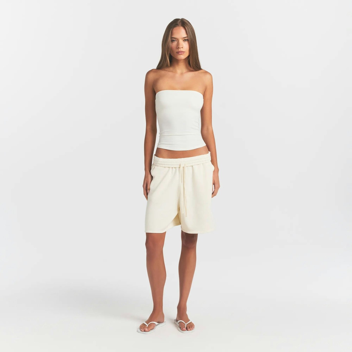 FRENCH TERRY LONG SHORT - ECRU - image 7