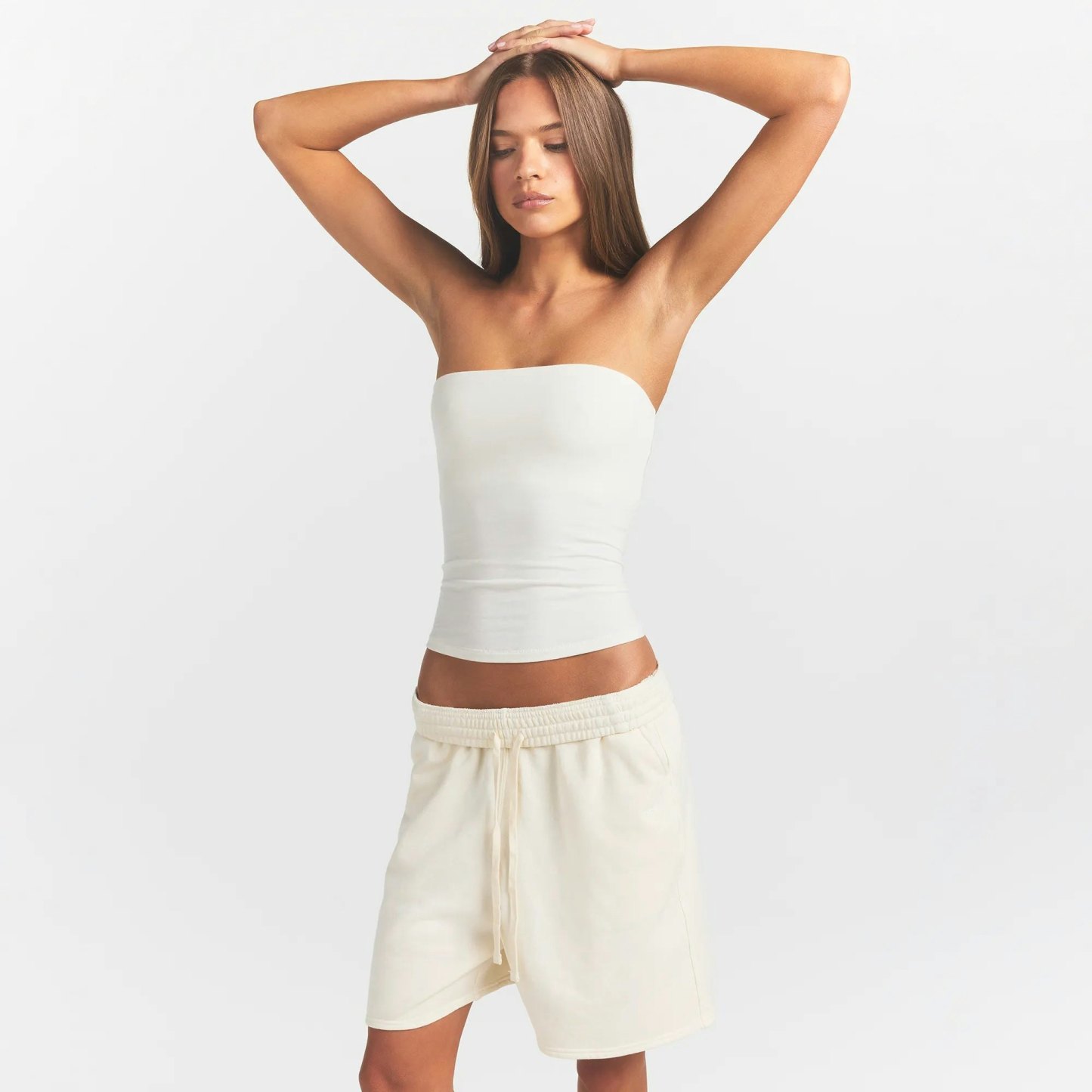 FRENCH TERRY LONG SHORT - ECRU - image 8