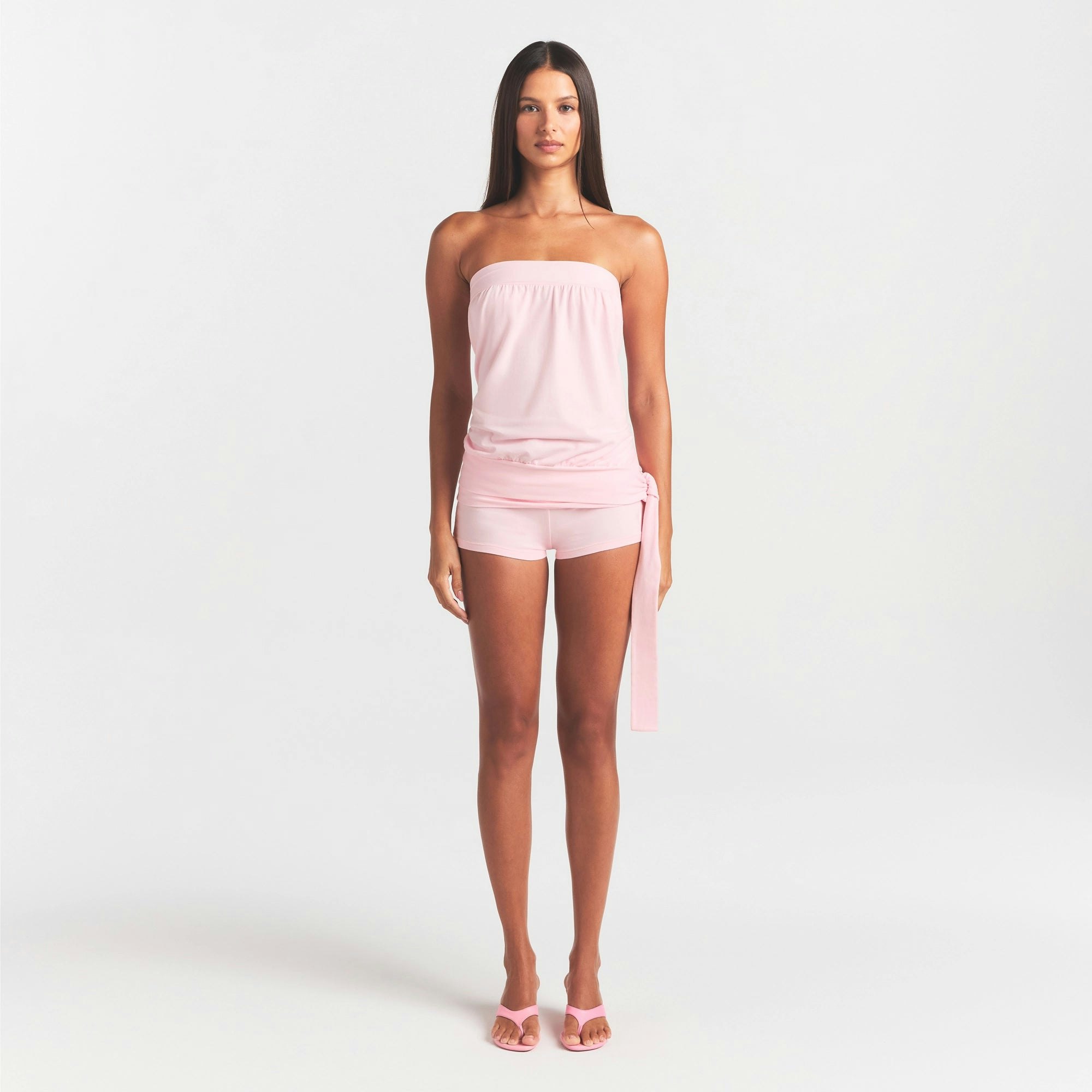 COTTON JERSEY FOLDOVER SHORT - CHERRY BLOSSOM