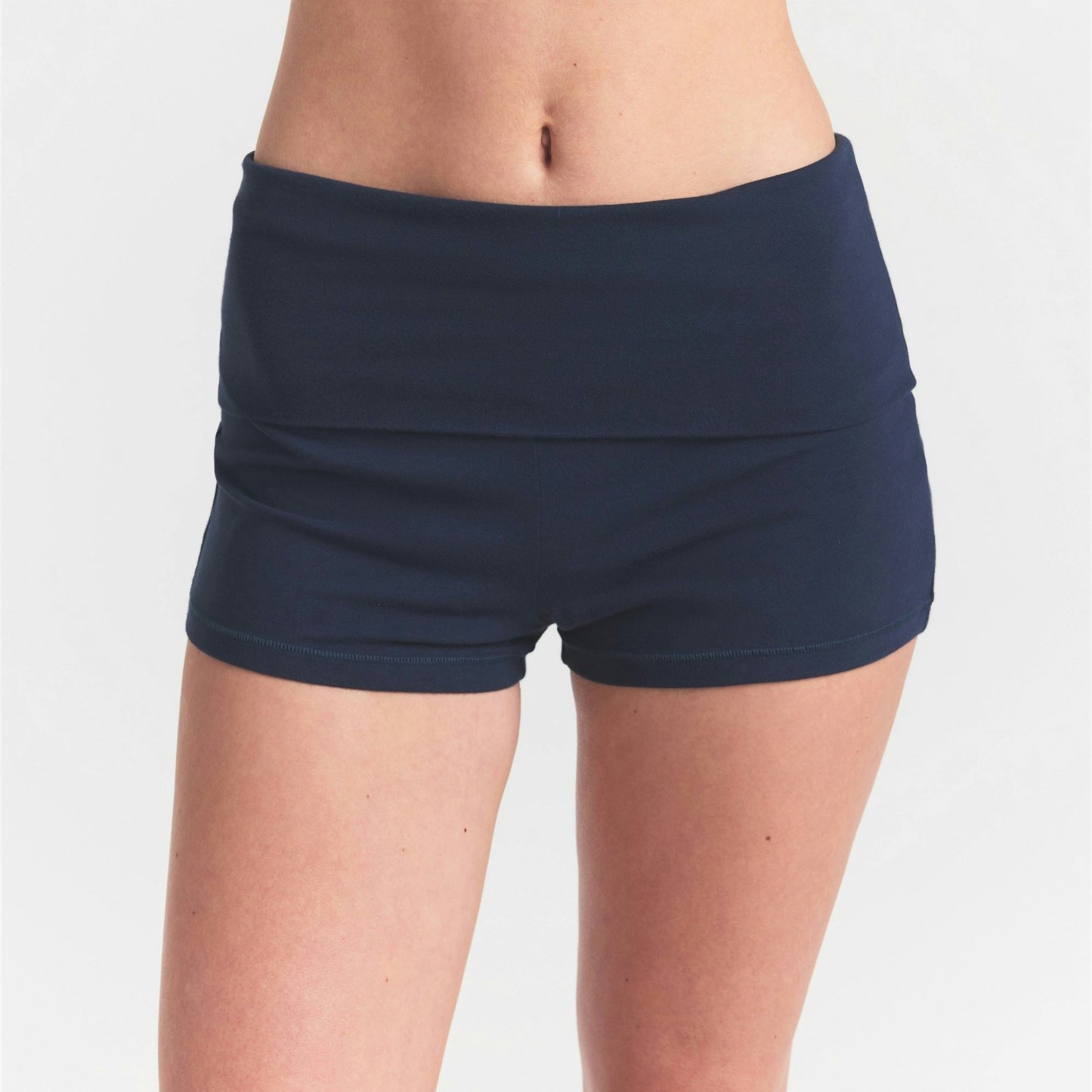 COTTON JERSEY FOLDOVER SHORT - NAVY - image 17