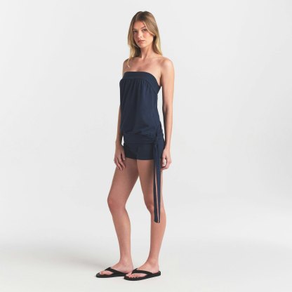 COTTON JERSEY FOLDOVER SHORT - NAVY - image 18