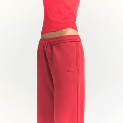 COTTON FLEECE LONG SHORT - WASHED RED - image 2