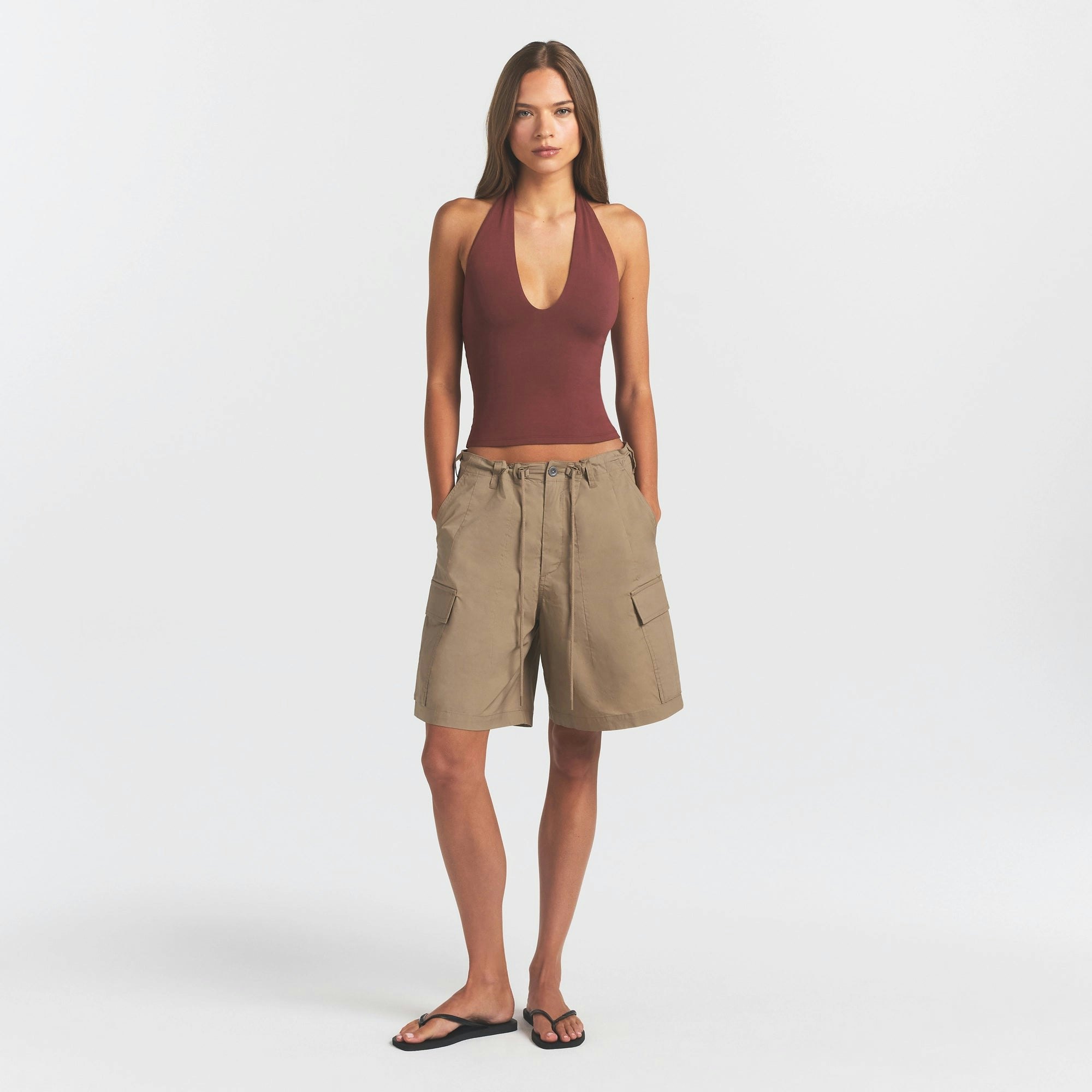 WOVEN COTTON OVERSIZED CARGO SHORT - DESERT - image 6