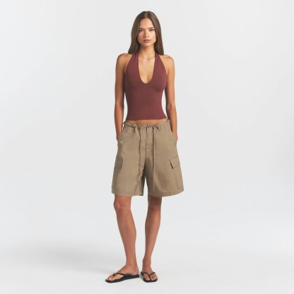 WOVEN COTTON OVERSIZED CARGO SHORT - DESERT - image 6