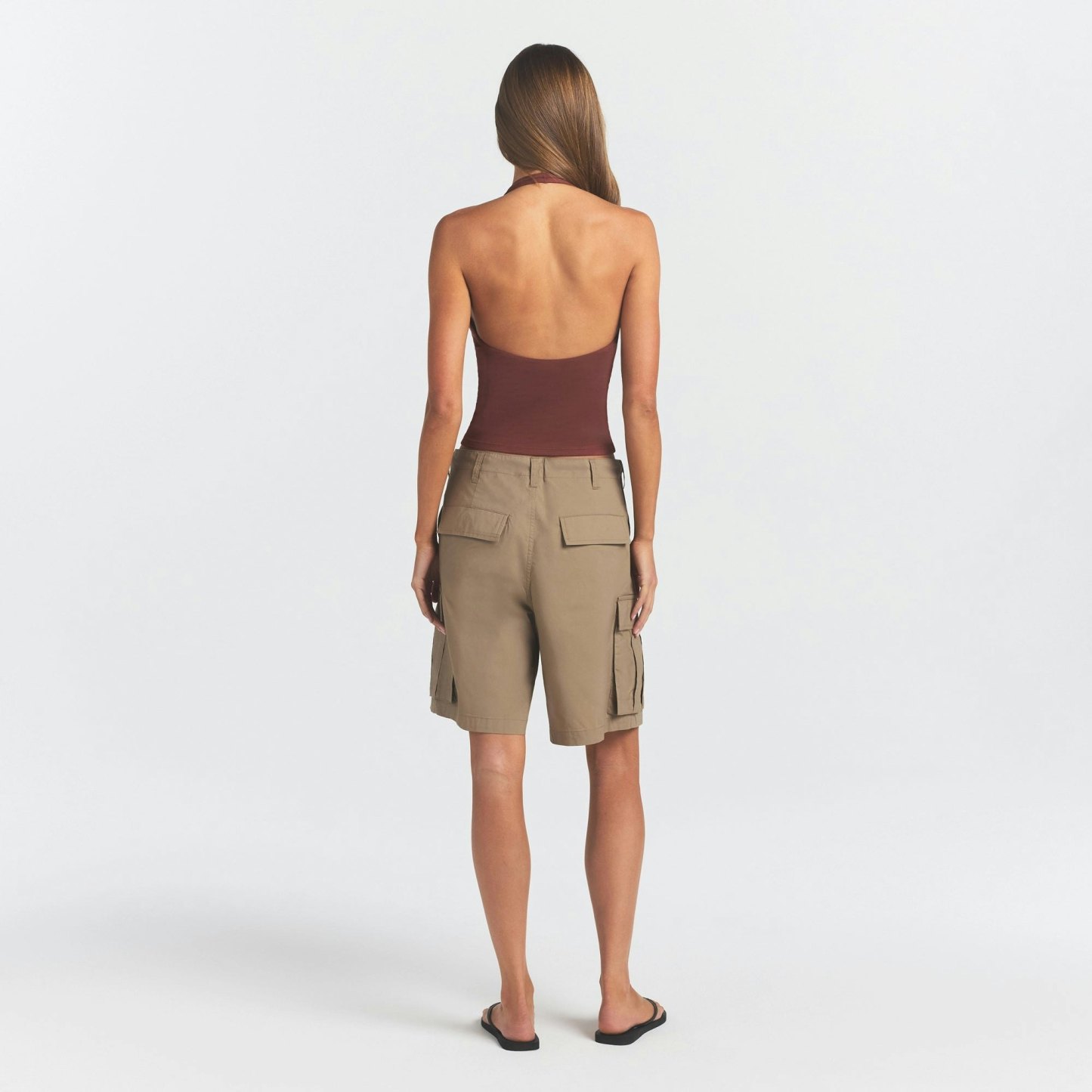 WOVEN COTTON OVERSIZED CARGO SHORT - DESERT - image 9