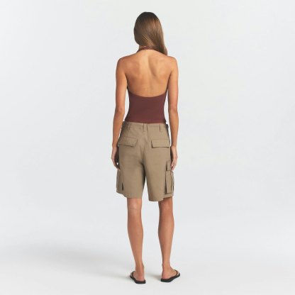 WOVEN COTTON OVERSIZED CARGO SHORT - DESERT - image 9