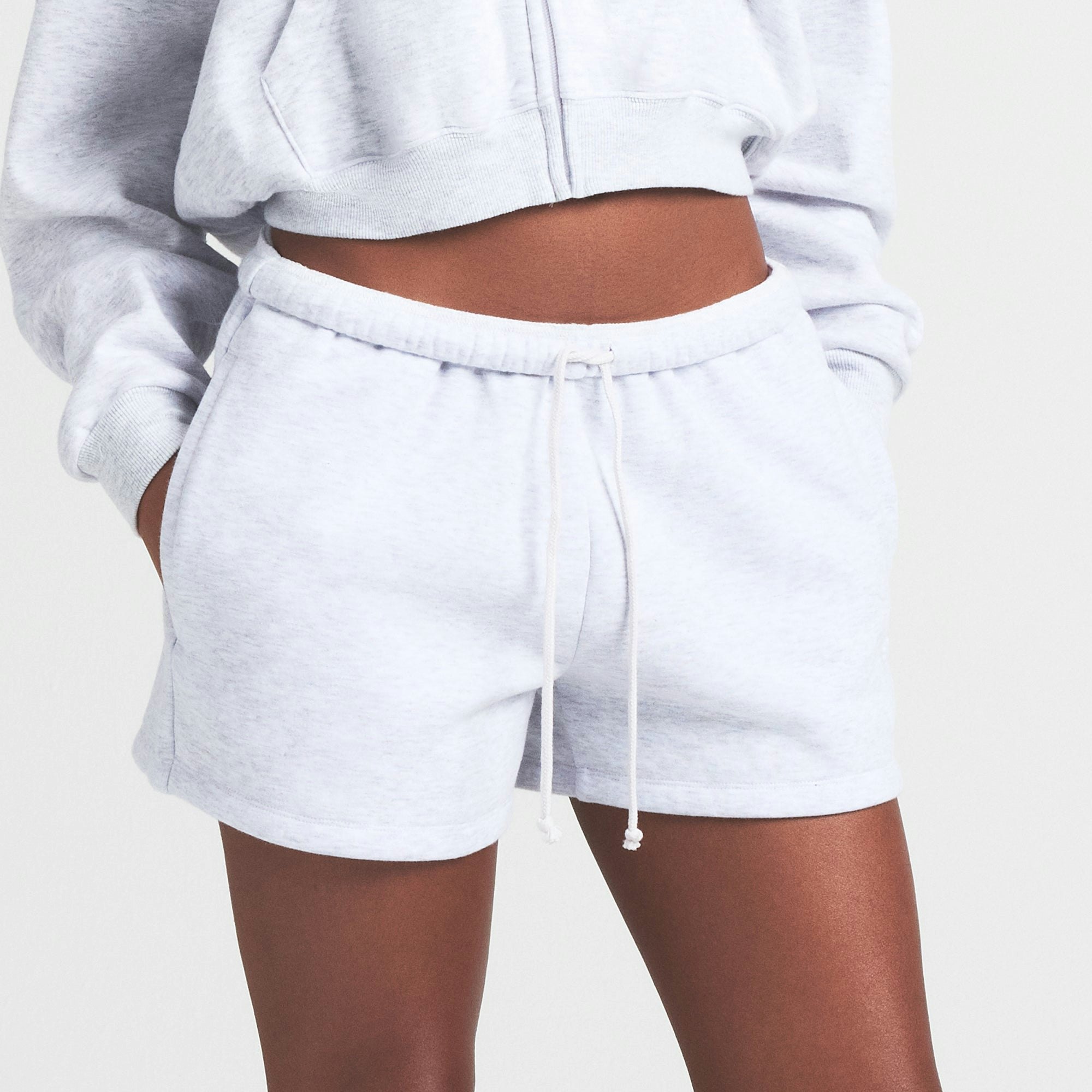 COTTON FLEECE CLASSIC SHORT - LIGHT HEATHER GREY - image 2
