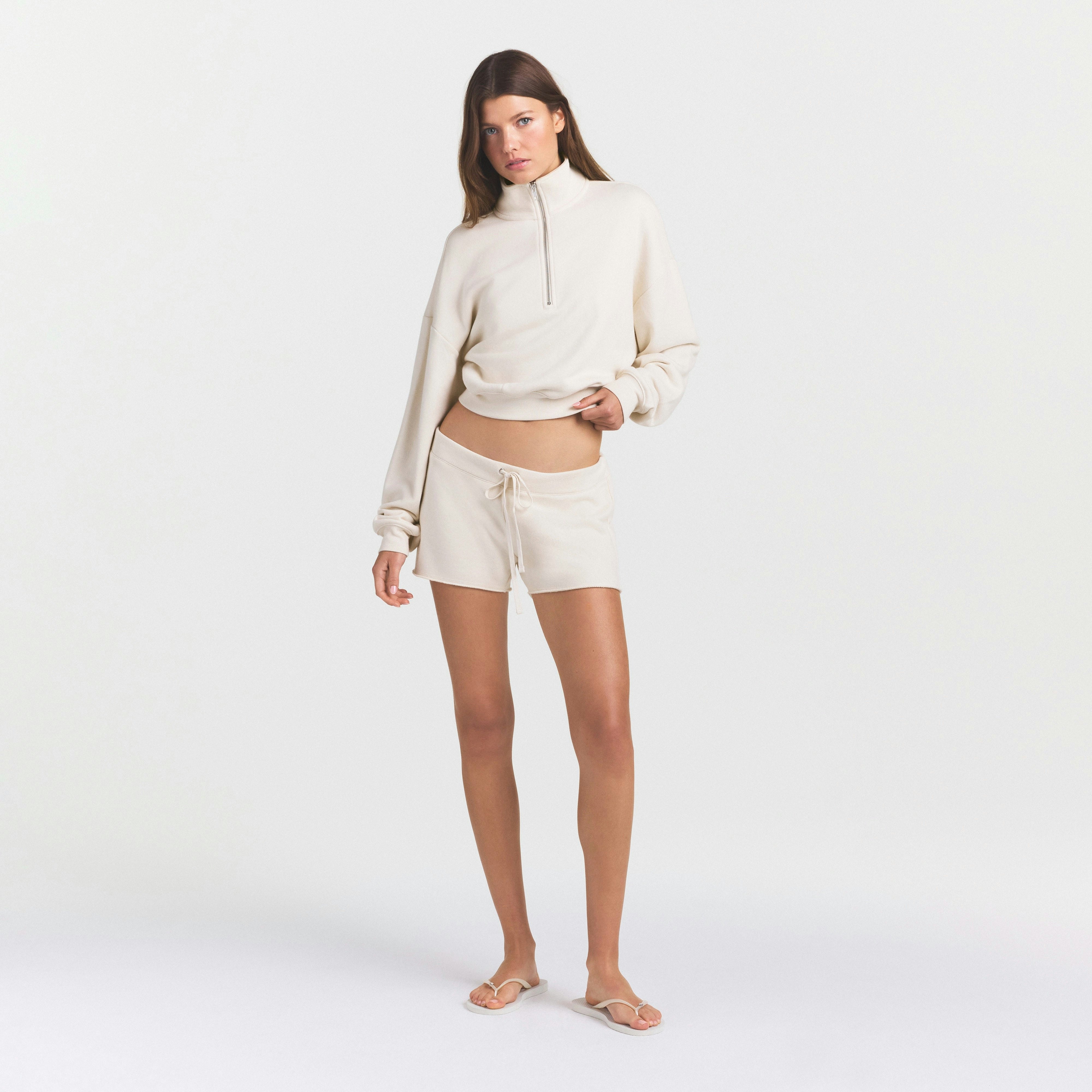 DRAPEY FRENCH TERRY SHORT - BUFF - image 6