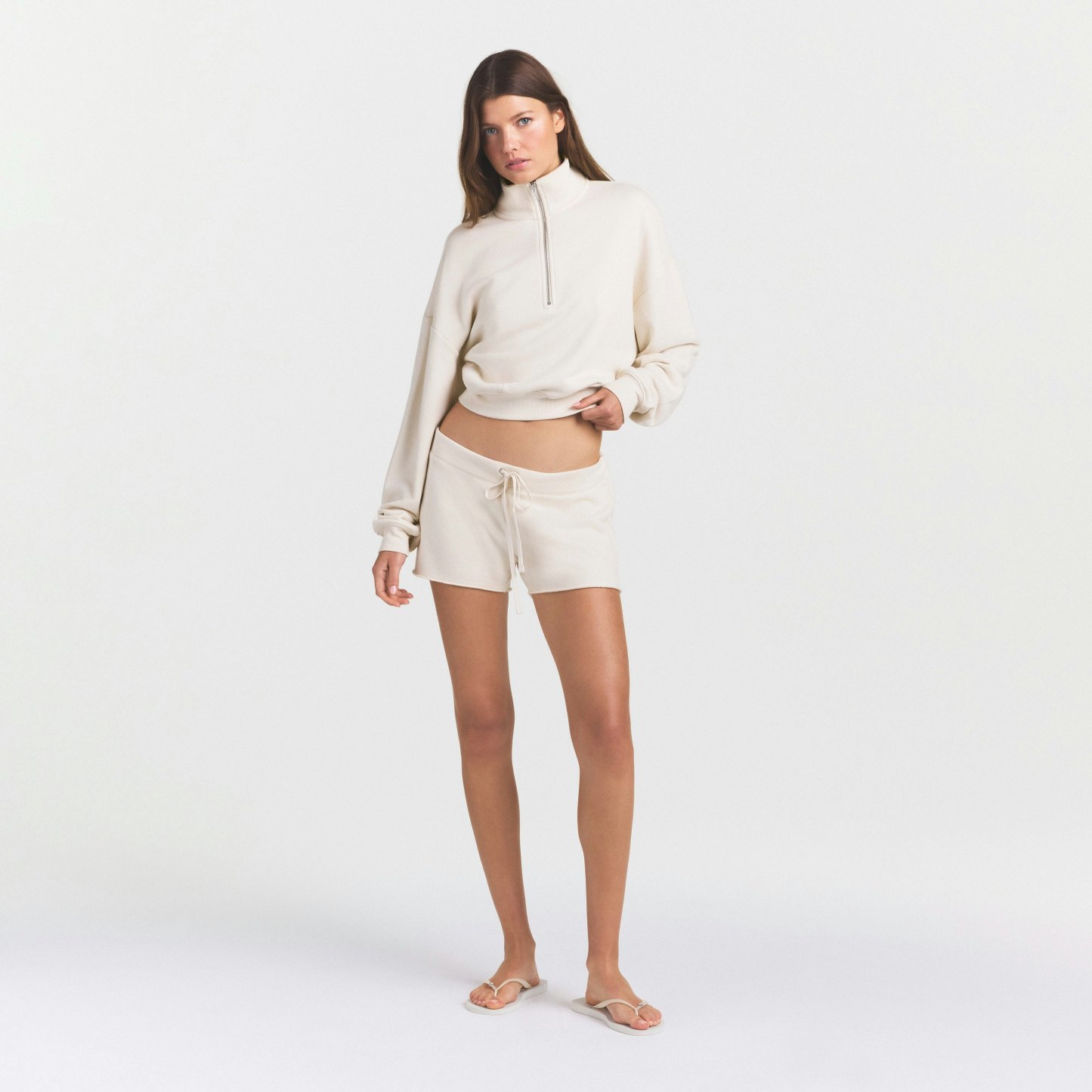 DRAPEY FRENCH TERRY SHORT - BUFF - image 6